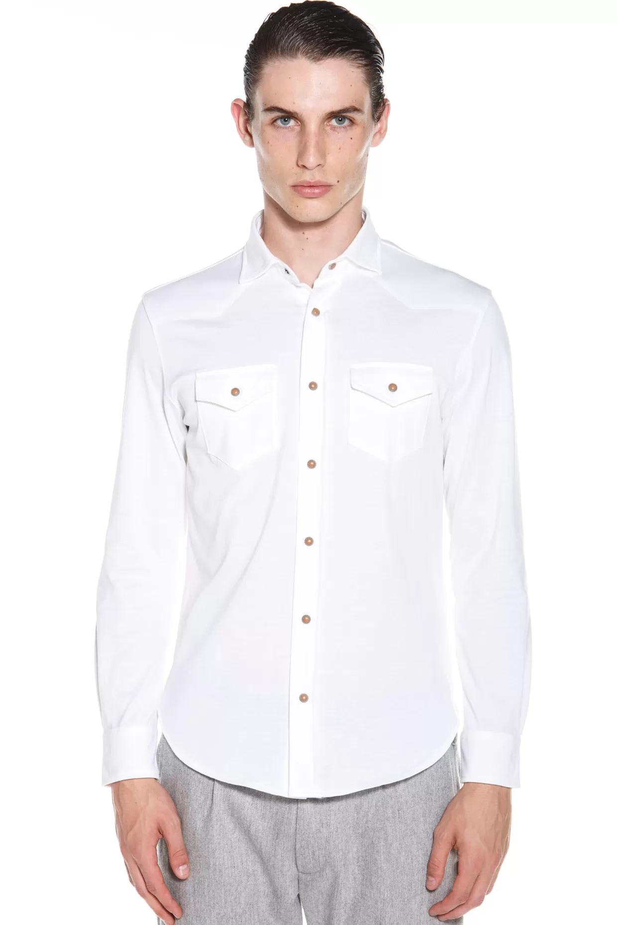 Uomo Eleventy Milano Camicie*Camicia In Jersey