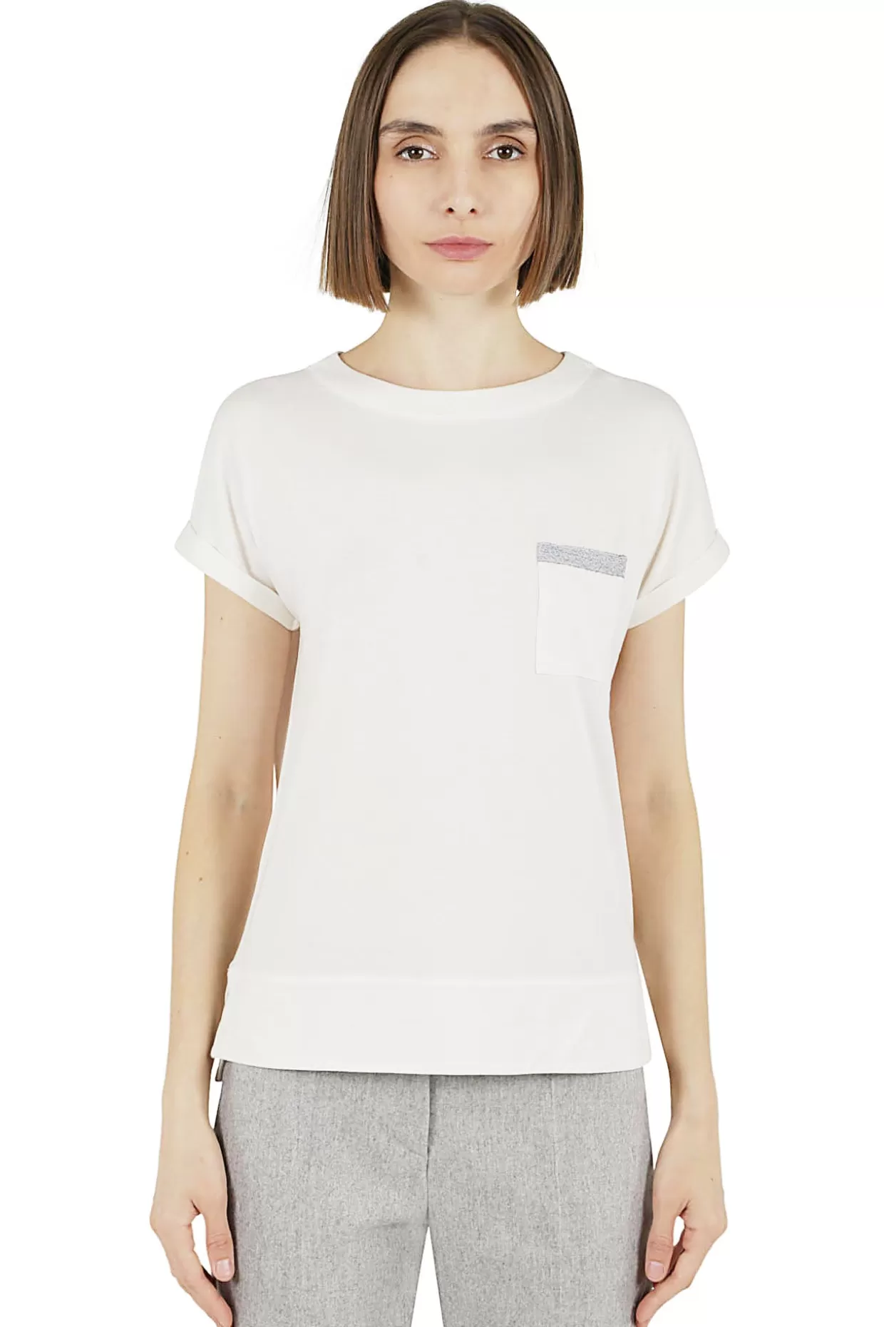 Donna Eleventy Milano T-Shirt & Polo*T-Shirt Girocollo Fw23